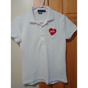 Polo Ralph Lauren Medium White Polo Women's Slim Fit Love Heart Limited Shirt